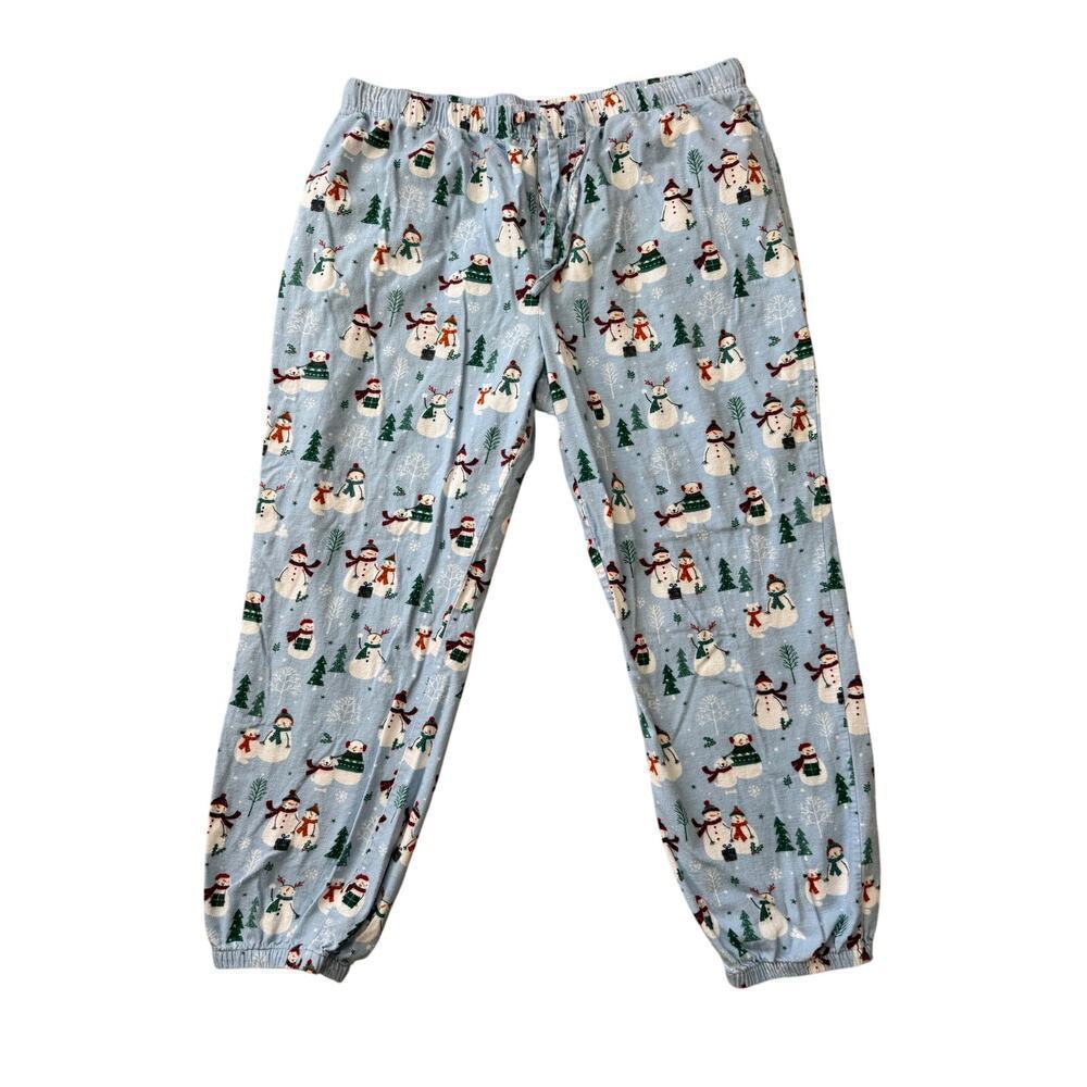 The Company Store Soft Flannel loungewear/Pj bottoms; Men's XL; Snowmen; Holiday